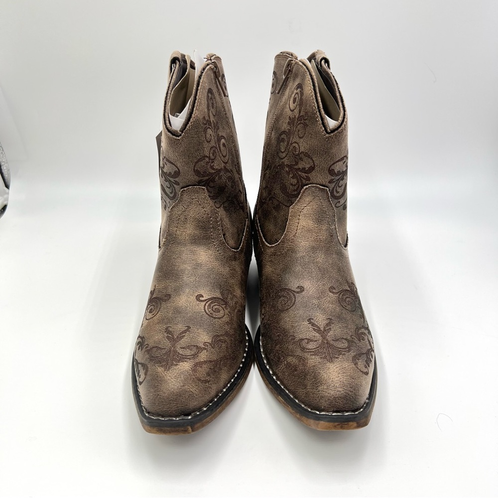 NEW Roper Womens Size 7 Short Stuff Brown Western Cowboy Cowgirl Boots Shoes - Picture 2 of 10